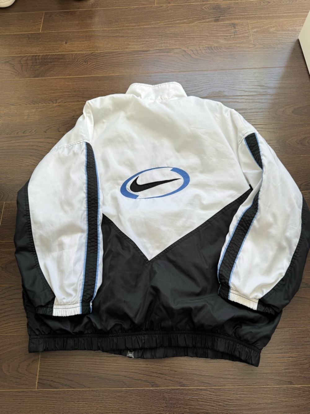 Nike White, Black & Blue Retro Windbreaker Jacket